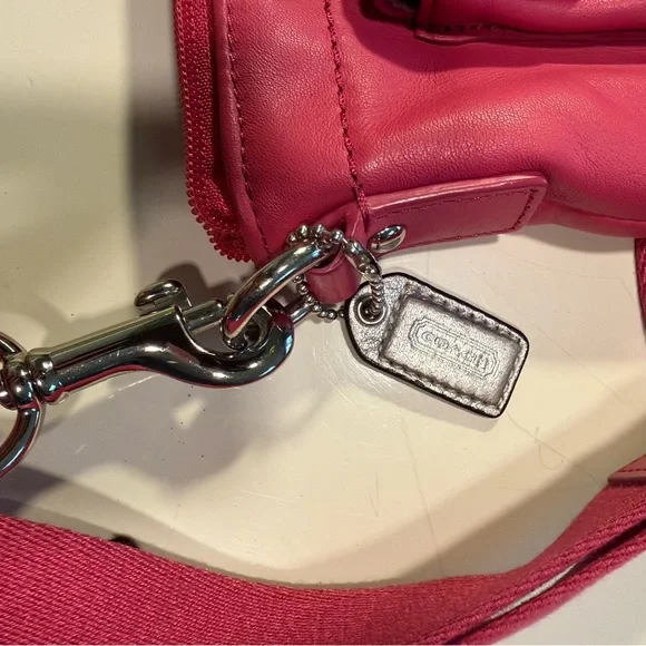 Hot Pink Leather Coach Crossbody - Picture 7 of 8